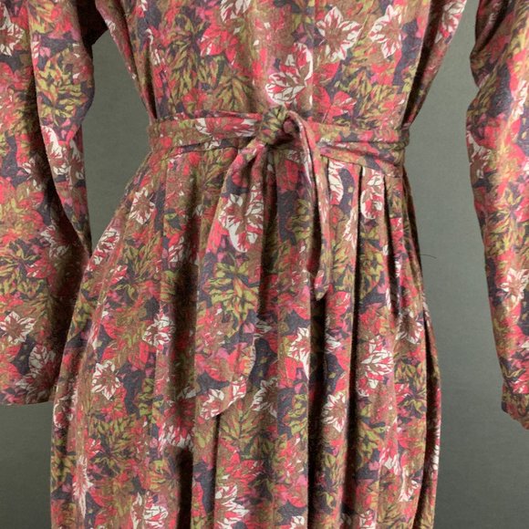 ❗️SOLD❗️80s Laura Ashley Leaf Print Long Sleeve Dress - Picture 11 of 14